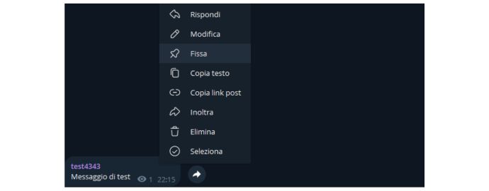 Fissare messaggio Telegram